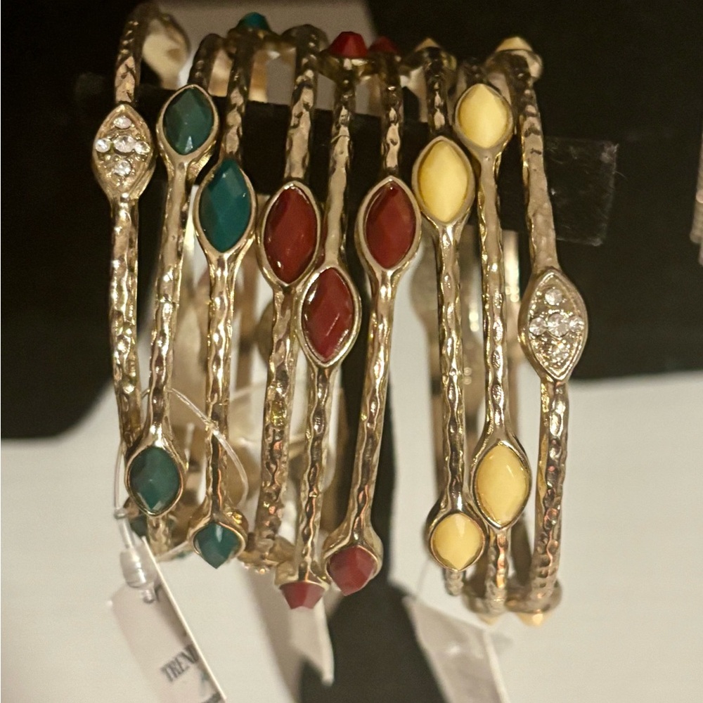 Gold and Multicolor Bangle Set